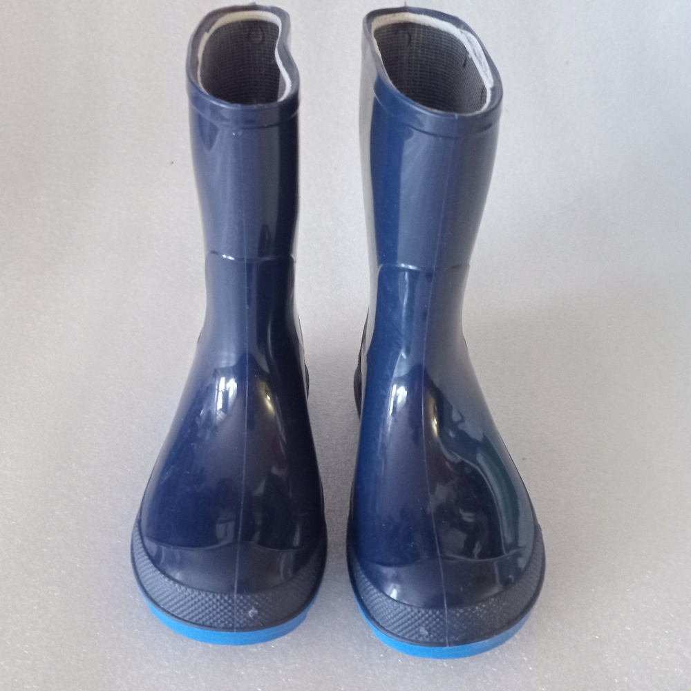 Kids' Waterproof Mid-Calf Rain Boots Navy Blue Outdoor Camping Hiking Sz 7B/8G